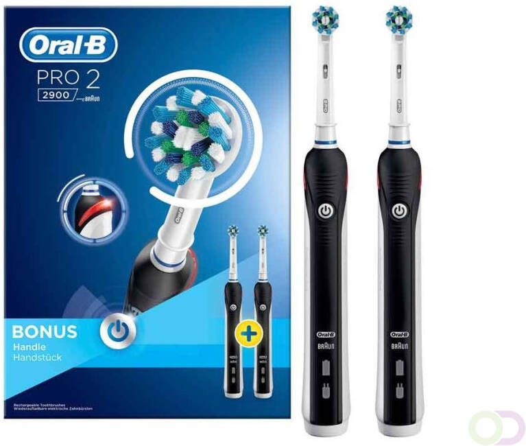 Oral B Pro 2 2900 CrossAction Black Duopack â 2 Elektrische Tandenborstels